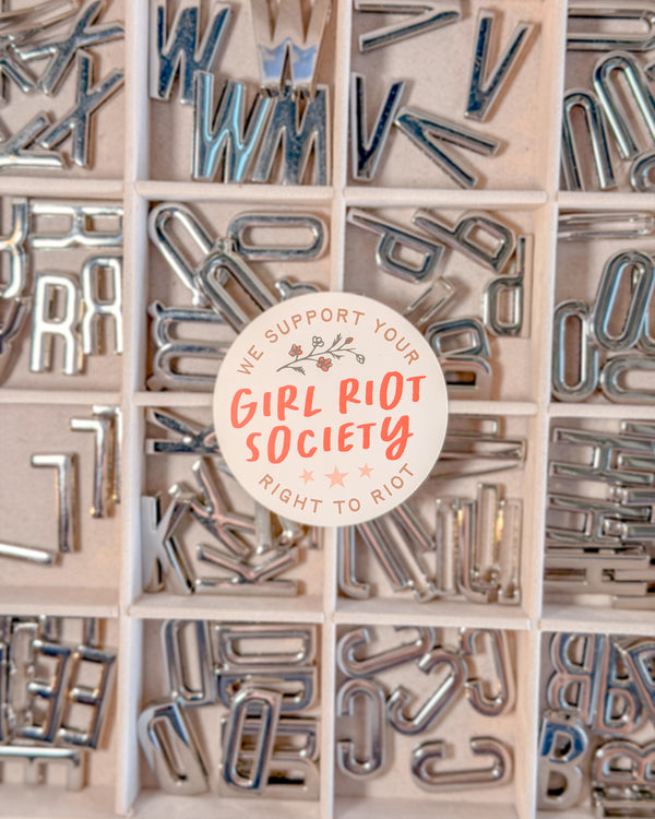 Girl Riot Society Round Pin - Floral