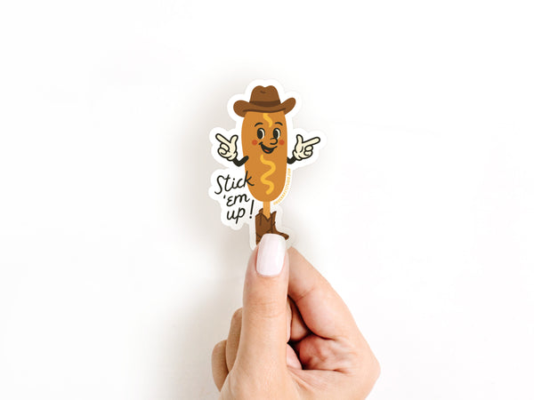 Stick Em Up Corndog Sticker
