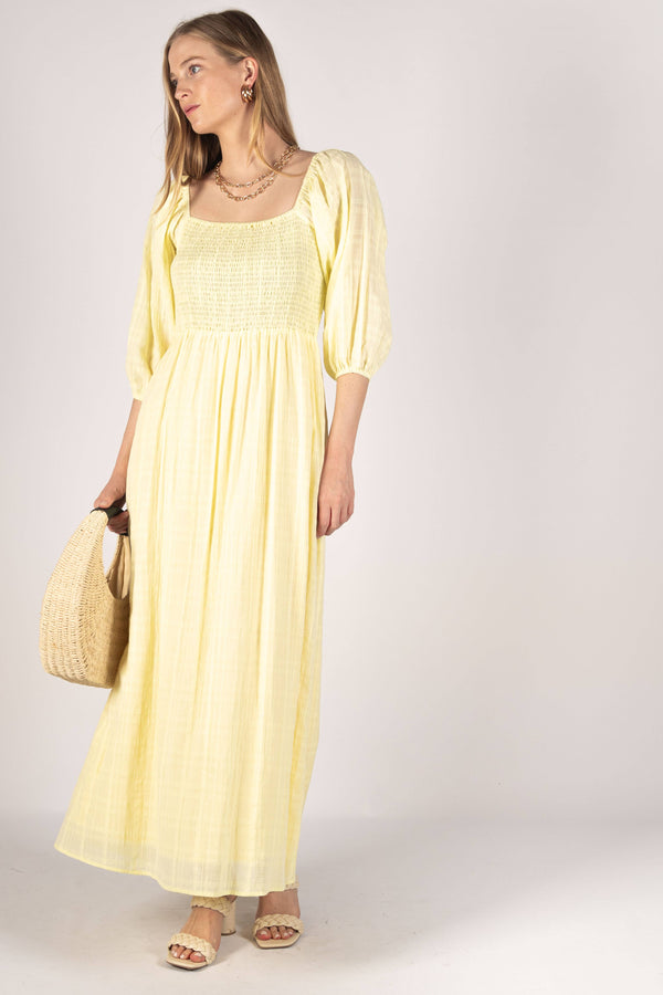 Shirred Bodice Maxi Dress