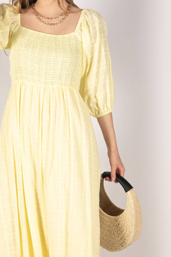 Shirred Bodice Maxi Dress