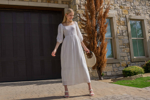 Shirred Bodice Maxi Dress