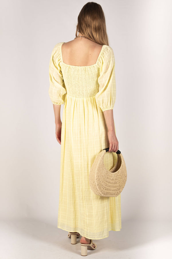 Shirred Bodice Maxi Dress