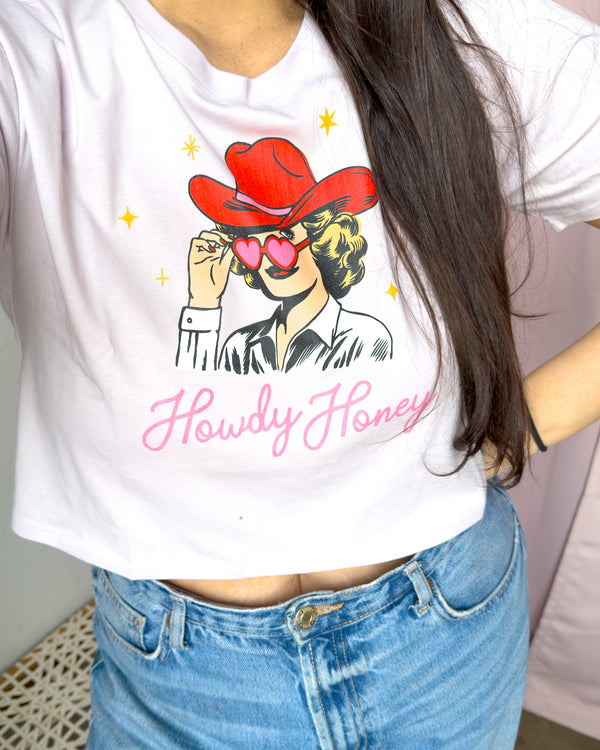 Howdy Honey Full-Color Crop Tee