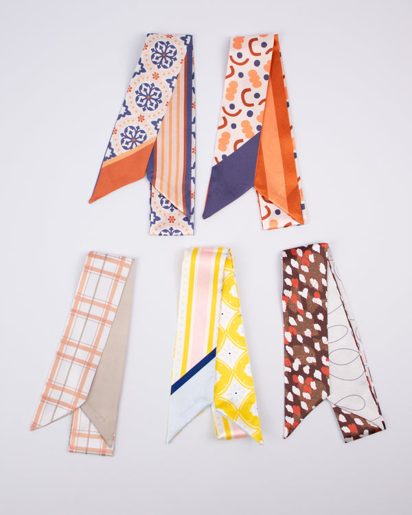 Neutral Pattern Skinny Scarves