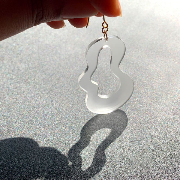 Frosted Blob Acrylic Earrings - 2