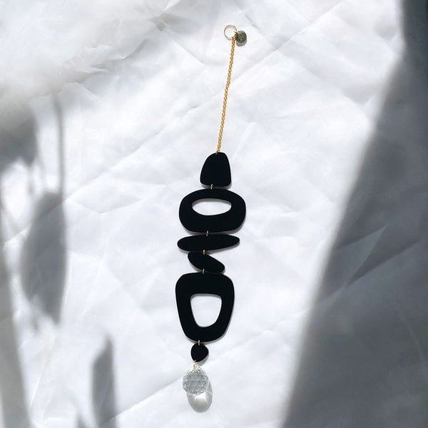 Black Abstract Shapes Lasercut Acrylic Suncatcher - 2