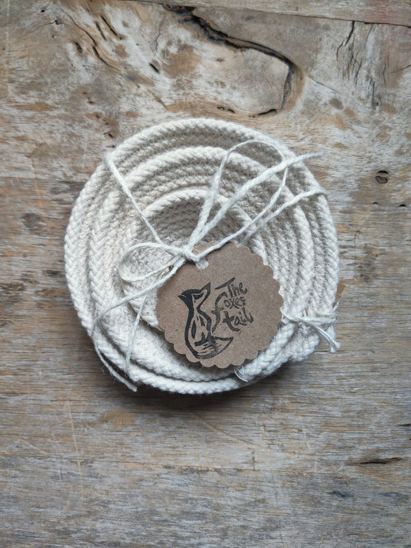 Set of 3 Cotton Rope Bowls - White - 1