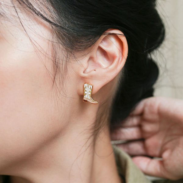 Cowgirl Boots Enamel Earrings - 4