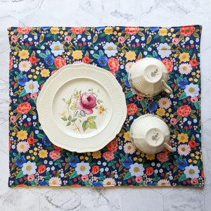 Vintage Blossom Blue Rifle Paper Co Dish Drying Mat - 1
