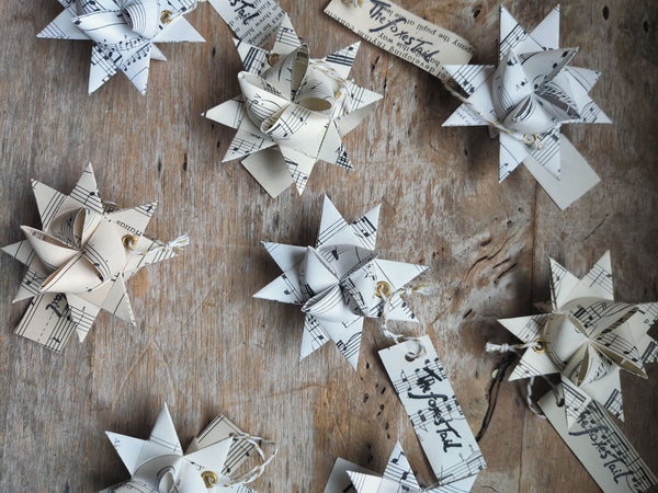 Upcycle Sheet Music Moravian Star - 3