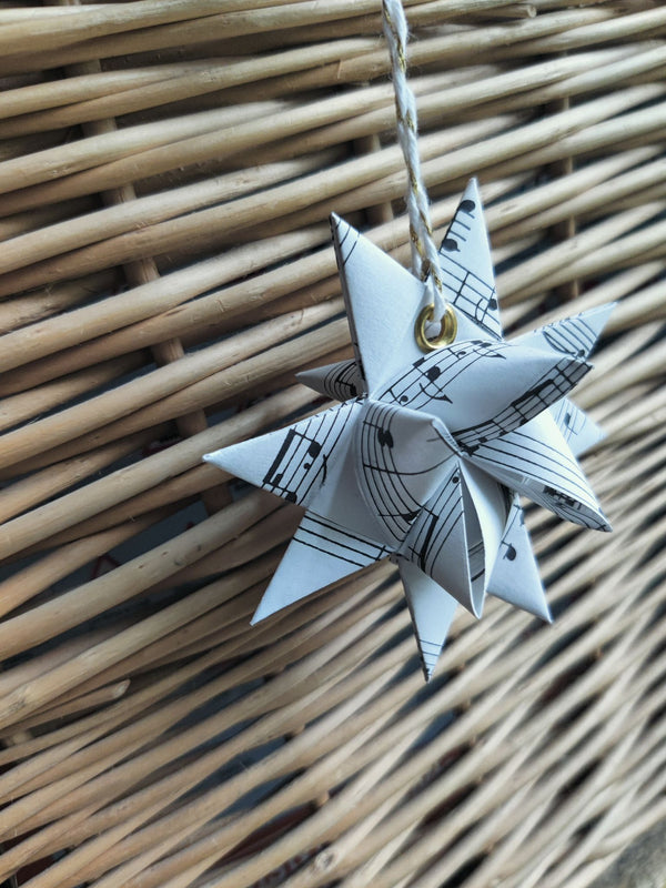 Upcycle Sheet Music Moravian Star - 5