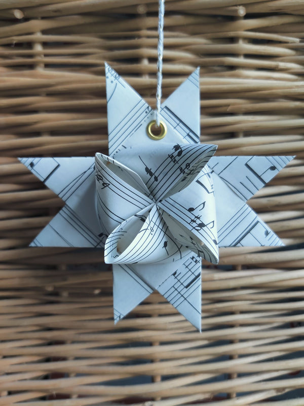 Upcycle Sheet Music Moravian Star - 9