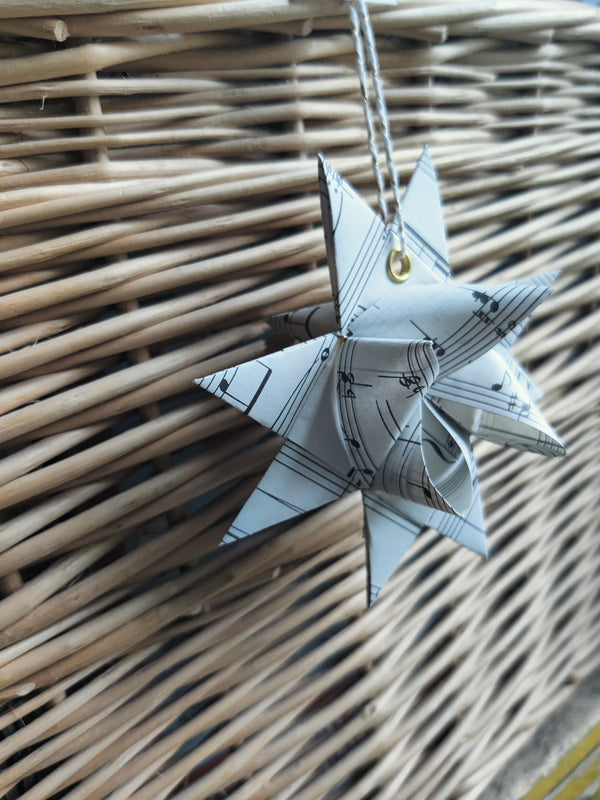 Upcycle Sheet Music Moravian Star - 10