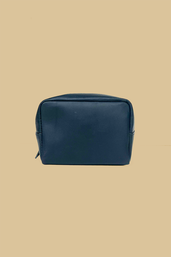 Mini Leather Dopp Kit in Black - 4