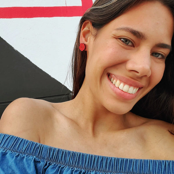 Rose Stud Earrings - 2