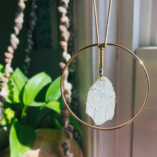 Raw Crystal Suncatcher // Single Hoop - 1