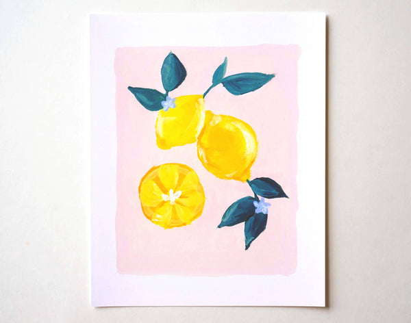 Lemon Gouache Print