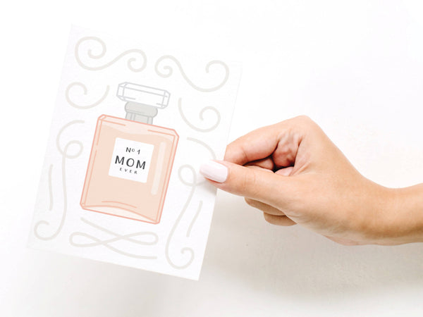 No. 1 Mom Perfume Greeting Card - HS