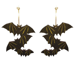 Shimmery Bat Hoops - 1