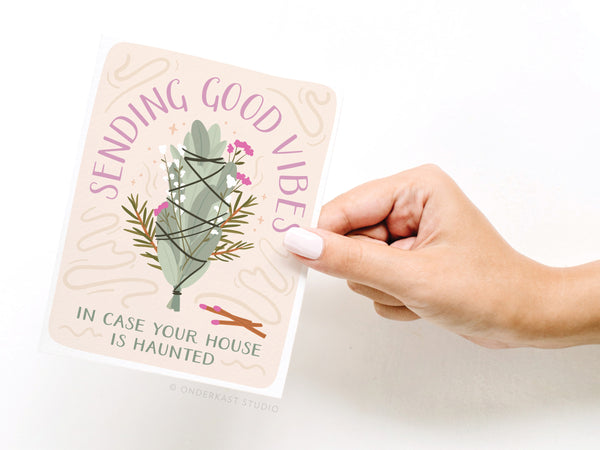 Sending You Good Vibes Smudge Stick Greeting Card - RS