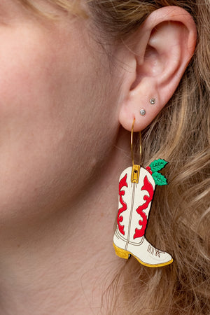 Holly Cowboy Boot Hoops - 1
