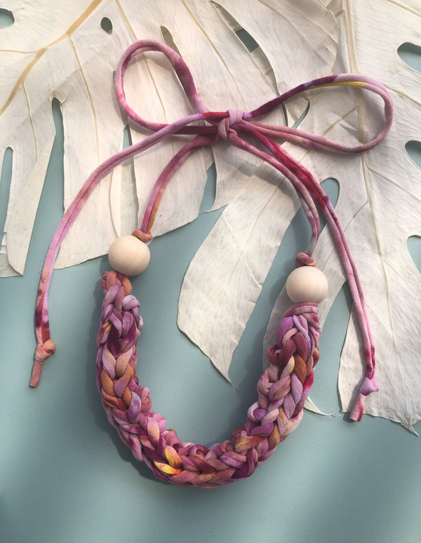 Dyed Hand Knit Necklace - 5
