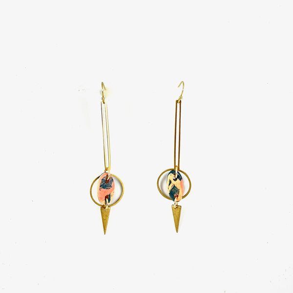 Linda Drop Pendant Earrings - Gold - 2