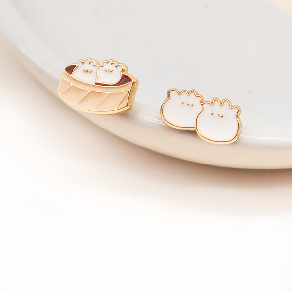 XLB/ XLB Basket Mismatched Enamel Earrings - 1