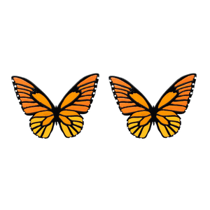 Oversized Butterfly Stud Monarch Earrings - 1
