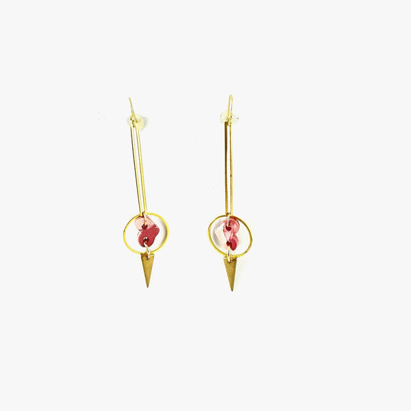 Linda Drop Pendant Earrings - Gold - 4