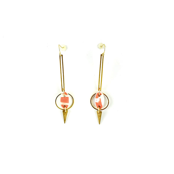 Linda Drop Pendant Earrings - Gold - 3