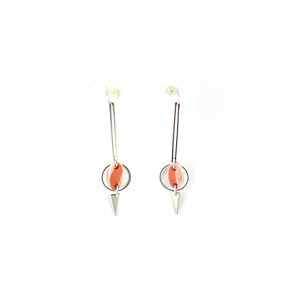 Linda Drop Pendant Earrings - Silver - 2