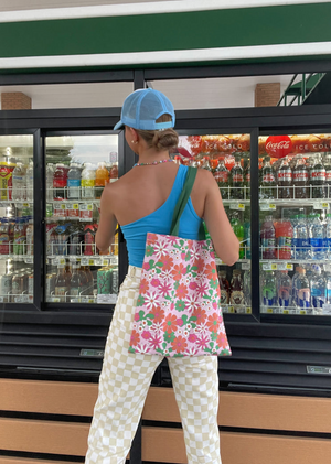 Pink Flower Tote - 1