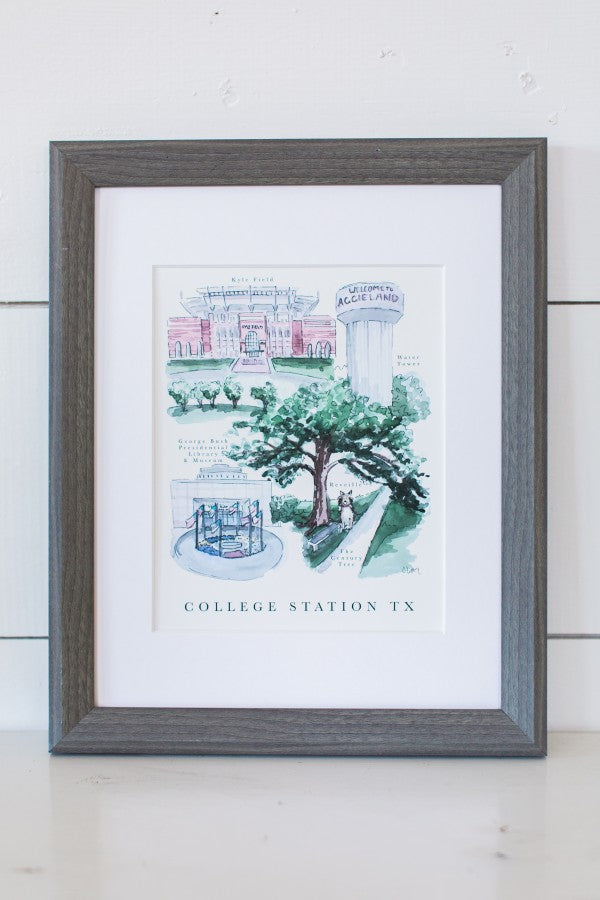 College Station City Map Print